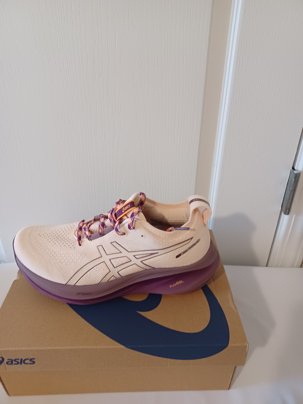 ASICS Women's Blush Pink Running Shoes with Purple Accents - Picture 12 of 14